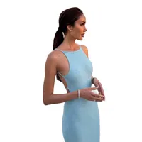 Robe longue d'été unie, ajustée, sans manches, avec découpe au dos, respirante, pour la plage et les tenues décontractées, vente en gros ODM