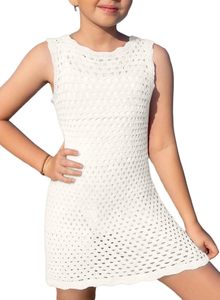 Robe <span class=keywords><strong>de</strong></span> plage en crochet pour filles, <span class=keywords><strong>maillot</strong></span> <span class=keywords><strong>de</strong></span> <span class=keywords><strong>bain</strong></span> pour enfants, couverture <span class=keywords><strong>de</strong></span> <span class=keywords><strong>maillot</strong></span> <span class=keywords><strong>de</strong></span> <span class=keywords><strong>bain</strong></span>, tricot découpé, vêtements <span class=keywords><strong>de</strong></span> plage pour enfants, taille 6-15 <span class=keywords><strong>ans</strong></span> - Product Image 2