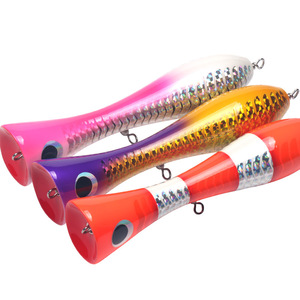 เหยื่อปลอมแบบ Popper ขนาด 20 ซม. น้ำหนัก 120 กรัม ทำจากไม้ สำหรับตกปลาชายฝั่ง ตกปลาทะเล ใช้กับเรือ - Product Image 1
