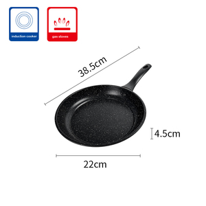 Padella Antiaderente in Acciaio al Carbonio di Alta Qualità con Rivestimento in Marmo e Manico in Bakelite, Ecologica per Fornelli a Gas e a Induzione - Product Image 3
