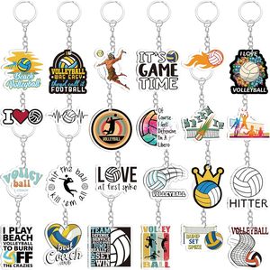 50 pièces de porte-clés en acrylique léger et imperméable, cadeaux en vrac, 25 styles, thème sportif d'équipe de volley-ball, faveurs de fête, décoration - Product Image 3