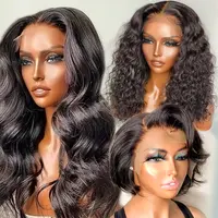 Perruque Swiss Lace Frontal Wig naturelle, cheveux humains, 13x6, 13x4, Lace Transparent Hd, 100% vierges, 360, pour femmes africaines