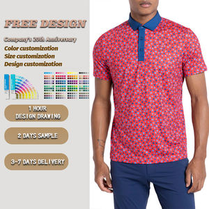 T-shirts de travail de golf surdimensionnés de haute qualité de 180 grammes Logo personnalisé printemps tricoté pour polo maillot sportif pour vêtements de travail - Product Image 1