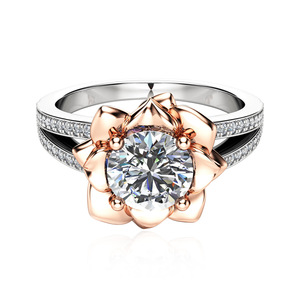 Anello di Lusso a Forma di Rosa per Donne, Gioiello da Dito Scintillante e alla Moda - Product Image 2