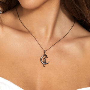 Collier Pendentif Bijoux Fantaisie en Argent Sterling 925 pour Femme, Motif Chat - Product Image 2