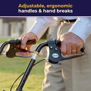 <span class=keywords><strong>Drive</strong></span> <span class=keywords><strong>Medical</strong></span> 10257BL-1 Andador rodante de acero de altura ajustable 4 ruedas Rollator 7,5 \ "Ruedas extraíbles 300 libras Soporte trasero - Product Image 4