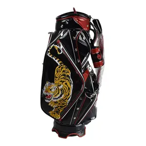 LOGO Custom Golfbags High-quality Fashion Waterproof PU Leather Stand Cart Golf Bags