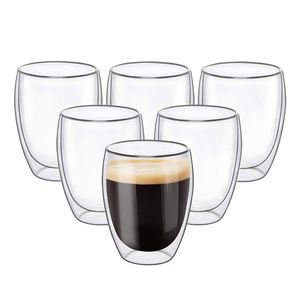 Vendita calda resistente al calore borosilicato <span class=keywords><strong>vetro</strong></span> trasparente doppia parete di <span class=keywords><strong>vetro</strong></span> Espresso tazza di <span class=keywords><strong>caffè</strong></span> tazza - Product Image 1