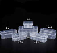 Boîte de rangement en plastique LDPE multi-tailles sur mesure pour vente en gros, 3ml 5ml 7ml 10ml 20ml, emballage protecteur portable antichoc