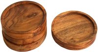 Vente en gros de 10 cm /4 en plaque de bois Dessous de verre en bois d'acacia naturel Dessous de verre en bois pour thé DIY vaisselle Dessous de verre