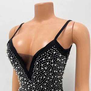 Vestidos de Noche de Malla con Cristales y Espalda Descubierta con Pedrería Ropa de Sirena con Diamantes y Brillo Vestido de Fiesta con Perforación en Caliente para Bodas - Product Image 3