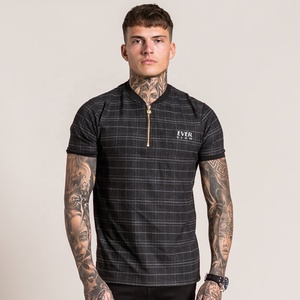 Venta al por mayor de los hombres con estilo 3/4 cremallera cuello camisetas con logotipo personalizado y diseño impreso patrón impermeable característica - Product Image 1