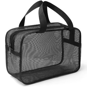 Sac de Douche Portable en Maille, Trousse de Toilette de Voyage, Organisateur de Maquillage, Sac de Rangement Portable en Maille pour la Douche - Product Image 1