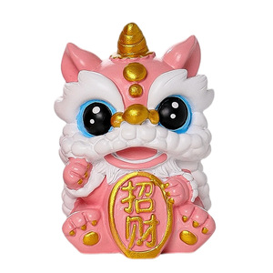 Figurines de danse du lion chinois, 4 pièces, en résine, décoration de bureau et de maison, cadeau du nouvel an chinois - Product Image 5