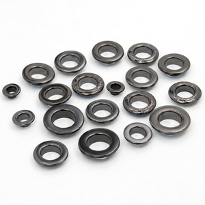 Œillets métalliques ronds plaqués noir pour vêtements, anneaux de fixation durables, différentes tailles - Product Image 1