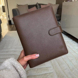 Agenda à feuilles mobiles personnalisé de haute qualité en cuir PU imprimé A5, reliure rigide, pages intérieures personnalisables, enveloppe pour argent liquide - Product Image 1