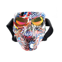 Masque de moto tout-terrain tactique pour sports extrêmes, avec lunettes, monture en TPU personnalisable, sangle réglable, protection UV %