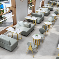 Ensemble de chaises de table à manger modernes et durables pour café, thé au lait, restaurant, salon pour écoles-Nouvelle combinaison de canapés Western Booth