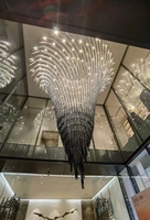 Lumière de projet de designer Conception spéciale Forme spéciale Lustre en cristal personnalisé pour l'entrée du hall de l'hôtel, etc.