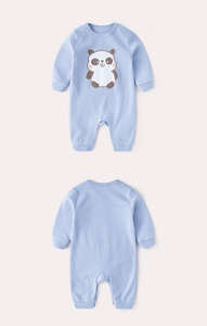 Printemps Manches Longues Mignon Dessin Animé Écologique Lin Barboteuse Bébé Vêtements - Product Image 2