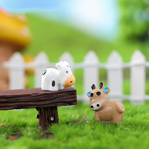 Simulated Cattle <b>Cow</b> Resin Figurine Miniatures Mini Animal Ox Charm <b>Ornaments</b> for Landscape Decorations DIY Accessories - Product Image 2