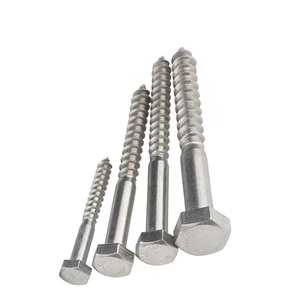 Tornillos de madera con extremo puntiagudo de <span class=keywords><strong>cabeza</strong></span> <span class=keywords><strong>hexagonal</strong></span> de <span class=keywords><strong>cabeza</strong></span> plana de media rosca DIN571 de acero inoxidable 304, pernos autorroscantes - Product Image 4