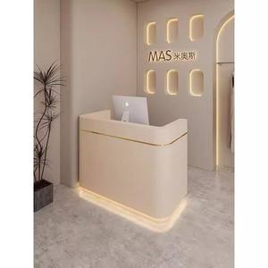 Comptoir de caisse en MDF personnalisé, devanture de magasin, petit, moderne, minimaliste, pour magasin de vêtements pour femmes, salon de coiffure, salon de beauté - Product Image 3