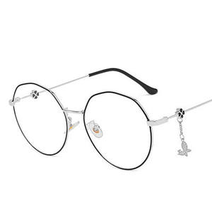 Nuevas Gafas de Metal Negras con Logotipo Personalizado, Gafas Redondas para Mujer y Hombre, Gafas Anti Luz Azul 2021 - Product Image 5