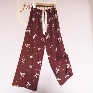 <span class=keywords><strong>Pantaloni</strong></span> pigiama estivi da <span class=keywords><strong>donna</strong></span>, leggeri, traspiranti, oversize, a gamba larga, con logo frontale, per donne in gravidanza, abbigliamento da notte ampio - Product Image 1