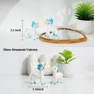 Mini Unicornio de Cristal Pulido Ecológico Blanco y Azul en Forma de Bola, Regalos de Boda al por Mayor para Niños, Recuerdos y Manualidades - Product Image 6
