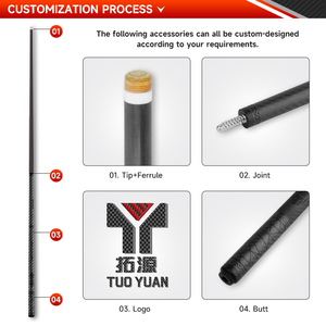 Taco de billar de fibra de carbono Serat Carbon - Taco de salto y rotura para billar americano y taco de <span class=keywords><strong>snooker</strong></span> |   5 Tamaños de Puntas | Salta, Golpea, Juega al <span class=keywords><strong>Snooker</strong></span> y al Pool - Product Image 5