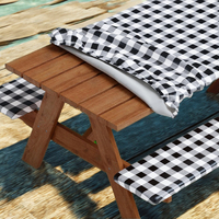Bancs de table pliants d'extérieur imperméables imprimés sur mesure en gros 3pcs Set Striped Nonwoven Camping Picnic Nappe Cover
