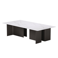 Table basse de salon minimaliste de luxe rectangulaire avec pieds en métal antirouille pour la maison et le bureau