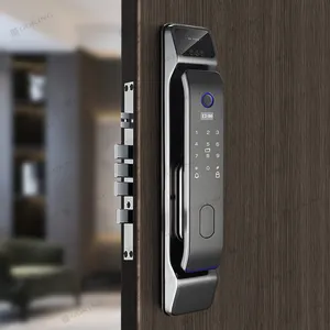 Goking 3d yüz tanıma kamera app ile akıllı kapı kilidi zigbee wifi elektronik giriş ön kapı kilidi anahtarsız parmak izi