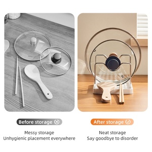Creative Folding Kitchen Countertop Organizer Cutting Board Rack & Spoon Rest Holder for Pot <b>Pan</b> Lids Countertop Chopping Board - Product Image 4