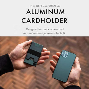 กระเป๋าใส่บัตรแบบมินิมอล สีสันสดใส สกรีนโลโก้<span class=keywords><strong>ได้</strong></span>  วัสดุอะลูมิเนียมบางเฉียบ ป้องกัน RFID ใส่บัตรได้ 6 ใบ - Product Image 2