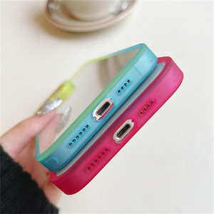 Lenti di metallo di lusso proteggere <span class=keywords><strong>arcobaleno</strong></span> gradiente trasparente custodia per cellulare Coloful <span class=keywords><strong>Cover</strong></span> per <span class=keywords><strong>iPhone</strong></span> 16 15 Plus 14 Pro Max 13 11 - Product Image 3