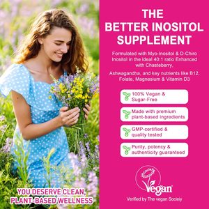 Gomitas de Mioinositol y D-Chiroinositol para Mujeres, Apoyo para el SPM, Equilibrio y Estado de Ánimo, con Chasteberry, Folato, Magnesio y Ashwagandha - Product Image 3