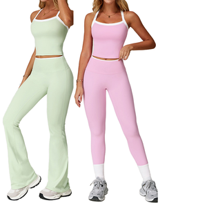 High Quality OEM Women yoga Sets Best Selling Multi Color Cotton breathable anti shrink cheap Price Stylish Yoga Set for Women - Product Image 1
