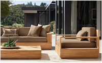 Mobilier d'extérieur contemporain Offre Spéciale à la mode canapé en teck 2 places personnalisable en bois par tous les temps