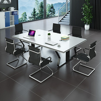 Table de conférence blanche minimaliste et pratique pour plusieurs personnes Escritorio Mesa De Escritrio Table de bureau