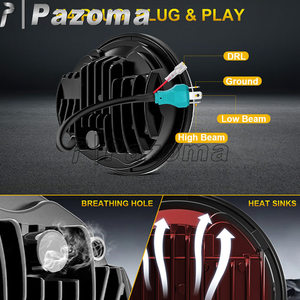Phare de <span class=keywords><strong>moto</strong></span> 5,75 pouces 30W DOT pour Harley Davidson Sportster Dyna Softail | Installation facile, prêt à l'emploi - Product Image 4