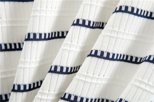 Knit <b>Dress</b> And <b>Cardigan</b> Set Women Cotton Striped Sleeveless A Line Round Neck <b>Cropped</b> <b>Cardigan</b> Long Sleeve Casual Office OEM - Product Image 3