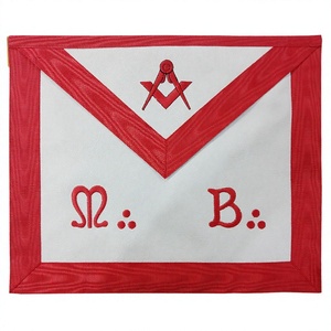 MASONIC REGALIA MASTER MASON TABLIER BLUE LODGE ASSR TABLIER FREEMASON ASSR TABLIER ROUGE - Product Image 1