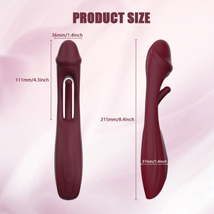 Vrouwelijke tonglikkende knop, kloppende, zwaaiende G-spot AV-vibrator, vloeibare siliconen stick, 55dB oppervlaktegemonteerde vibrator - Product Image 5