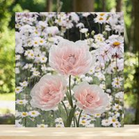 Décoration de Pâques personnalisable Tado : Grande fleur de pivoine géante en gaze d'eau, faite à la main, à ouverture et fermeture automatiques