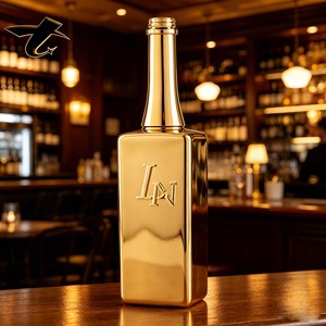 Bouteille en verre de 1L grande capacité pour liqueur, huile de coco et d'<span class=keywords><strong>avocat</strong></span>, forme carrée, corps en verre durable, bouchon anti-fuite - Product Image 1