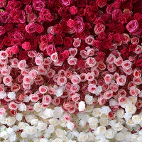 Mur de fleurs artificielles en soie sur mesure de luxe, Hortensia Rose, pour un décor romantique et rêveur, idéal pour les séances photo, mariages, fêtes et événements.