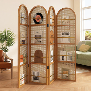 Panel de partición de pared de oficina móvil Vintage, <span class=keywords><strong>divisor</strong></span> de cinta de caña de ratán para el hogar, oficina, Hospital, escuela, aplicación - Product Image 1