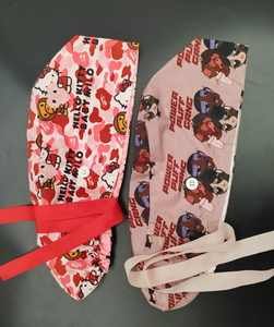 Cappelli da Infermiera con Coda di Cavallo, Fodera in Raso, Logo Personalizzato, Chiusura con Laccetti e Bottoni per Uso Ospedaliero - Product Image 6